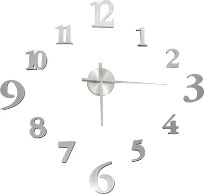 Produktbild von vidaXL 3D-Wanduhr Modernes Design Silbern 100 cm XXL