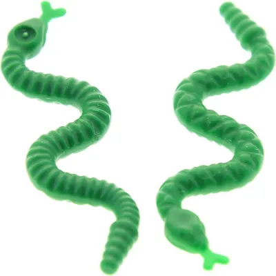 Image de 2x Lego Animal Serpent vert Serpent à sonnettes Vipère Zoo Set 4842 7327 10228 30115