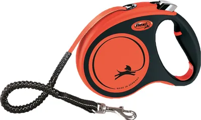 Produktbild von flexi Xtreme S Gurt 5 m Roll-Leine schwarz/orange für Hunde bis 20 kg