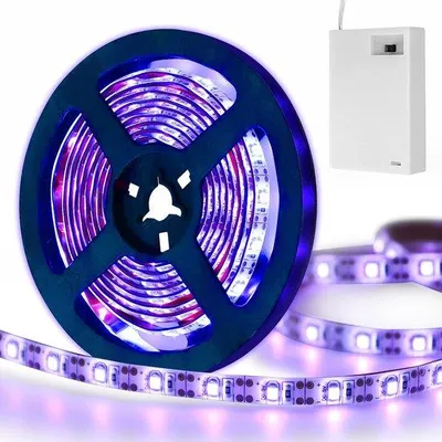 Obrázek produktu pro Vodotěsný černý LED pásek napájený bateriemi pro všestranné použití
