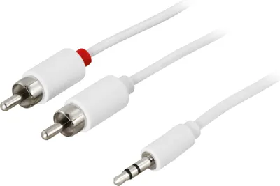 Immagine prodotto di Cavo audio DELTACO 3,5 mm ha - 2xRCA ha 2 m, bianco