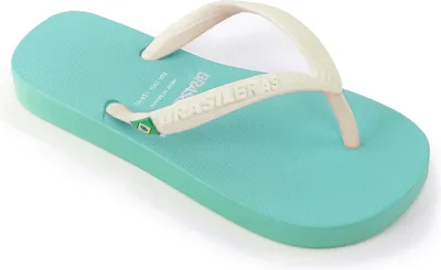 Immagine prodotto di BRASILERAS Infradito antiscivolo per bambini e bambine scarpe comode da spiaggia/piscina/urbano acqua verde/bianco 27/28 EU-UBCCB-K