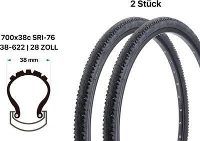 Produktbild von 2 Stück 28 Zoll Fahrrad Reifen 28x1.4 Gravel Cross Trekking tire 38-622 Semi Slick
