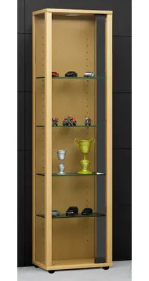 Produktbild von VCM Holz Glas Vitrine Sammelvitrine Glasvitrine Schaukasten Standvitrine Edana Mini Buche
