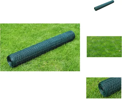 Image de vidaXL Grillage galvanisé avec revêtement PVC 25×1 m Vert - Panneaux de clôture