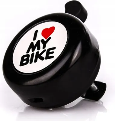 Image de Sonnette De Vélo Ding Dong I <3 My Bike Noir
