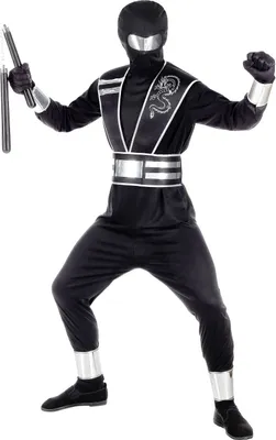 A person wearing a ninja costume.