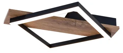 Produktbild von LED Deckenleuchte, Holzoptik, Metall, schwarz, L 33 cm