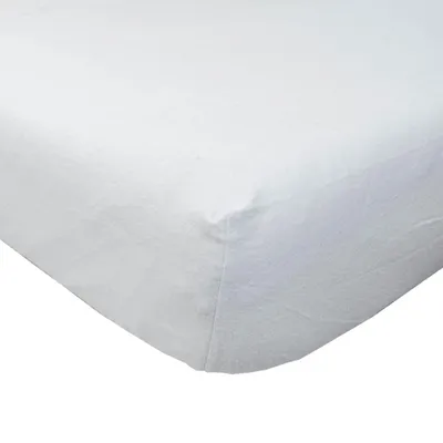 Produktbild von HOMESCAPES Spannbettlaken Flanell – weiß, 100% Baumwolle, 140 x 190 cm