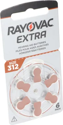 Produktbild von Rayovac Hörgerätebatterie H312MF Nr. 312 PR41 Extra Advanced, 180mAh 6 Stück im Blister