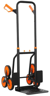 Immagine prodotto di Carrello trasporta-scale pieghevole - Struttura in acciaio - Capacità massima: 120 kg - Altezza: 106,5 cm - Colore: arancione