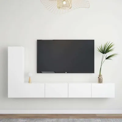 Obrázek produktu pro vidaXL 3dílná sada TV skříněk Bílý dřevěný materiál