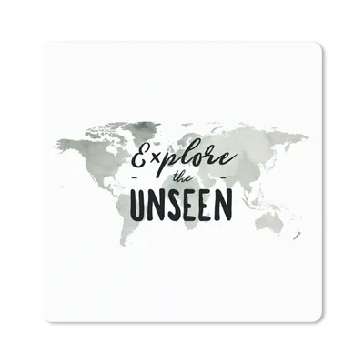Produktbild von MuchoWow® Mauspad Mousepad Weltkarte - Aquarell - Zitat 30x30 cm - Mousepads - Maus Mat - Pad - Mausunterlage - Gaming