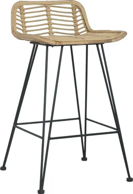 Produktbild von vidaXL Barhocker 2 Stk. Rattan Natur