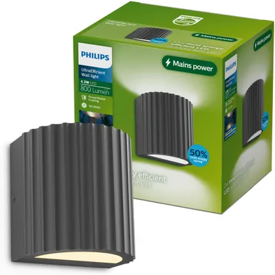 Image de Applique Led Zyra Anthracite éclairage Extérieur Led Puissant Et Design - Philips