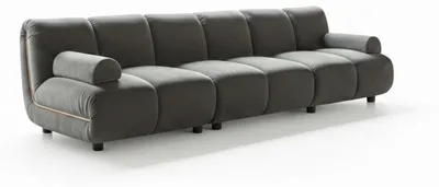 Produktbild von KAWOLA Modulsofa LAYLA 3-Sitzer 3 Module 2 Armlehnkissen Velvet taupe