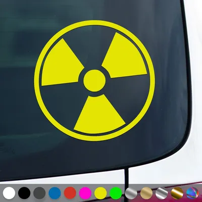 Produktbild von PantherPixel Radioaktiv Aufkleber Atomkraft Nuklear Warnung Sticker Auto Geschenkidee Farbe Neon-Gelb