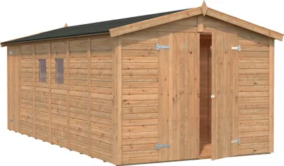 Produktbild von Palmako Gerätehaus Dan 14,7 m² - 16 mm Hellbraun tauchimprägniert