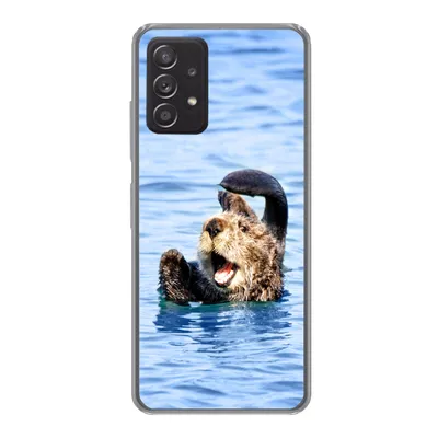 Produktbild von MuchoWow® Handyhülle Schutzhülle Hülle für Samsung galaxy a73 Seeotter - Lustig - Wasser - Kinder - Jungen - Mädchen - Kind Silikon Softcase Handy Hülle - Handyhülle