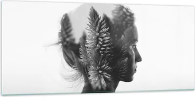 Produktbild von Bilder auf glas - Frau Abstraktion - 120x50cm - Glasbilder - Wandbilder - Kunstdruck - zum Aufhängen bereit - Wanddekoration aus Glas - Glas Bilder - Wandbild auf Glas - Einteilig - GAB120x50-3799