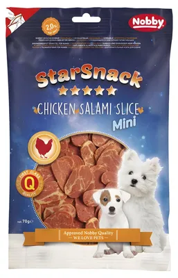 Obrázok produktu pre Nobby STARSNACK MINI Kuracia saláma plátok 70 g