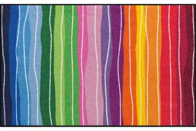 Wasbare deurmat 75x120 cm, Antirutsch, Polyamid, Wavy Lines
