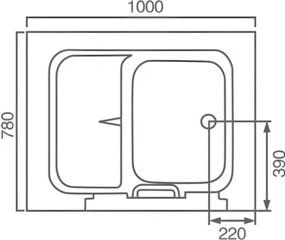 Produktbild von Komfortbadewanne Badewanne Sitzbadewanne mit Tür Pflegebadewanne Bad 100x78 cm
