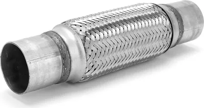 Image de 2,25 x 12 pouces de réparation de tuyau d'échappement tissé-soufflet flexible-articulation flexible 57 mm en acier inoxydable pour voiture