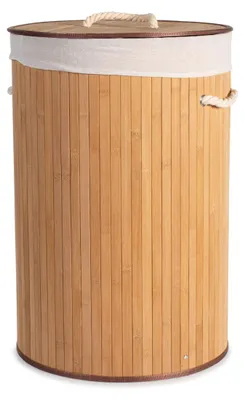Image de H&h Panier à linge en bambou, 40 x 60 cm, écru
