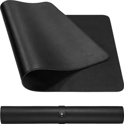 Produktbild von QUVIO Schreibtischunterlage - Büro-Organizer - Schreibtischzubehör - Kunstleder - 90 x 40 cm (LxB) - Schwarz