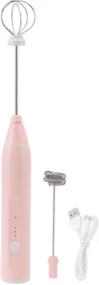 Immagine prodotto di Mini frullatore elettrico portatile - Multifunzionale - Rosa - Sbattitore - Per latte e caffè - Maneggevole ed efficiente - 3 modalità