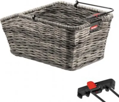 Immagine prodotto di KLICKfix 0315RSGR Cestino ruota posteriore Structura GT per Racktime 44x24x20cm, intrecciato 18 litri, grigio