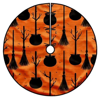 Produktbild von Halloween-Baumrock, Fantasiekessel, orange, 121,9 cm, für Innen- und Außenbereich, Party-Dekoration