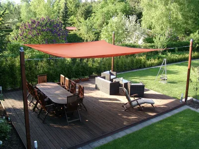 Produktbild von EDUPLAY 160126 Sonnenschutz Sonnensegel, 3,5x4,5m, Rechteck, wasserabweisend, rostrot