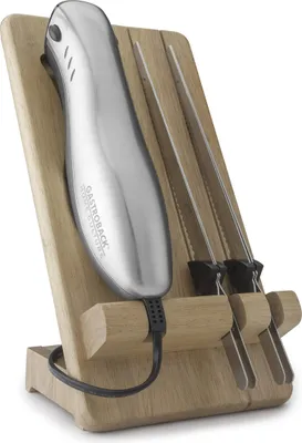 Produktbild von Gastroback Home Culture Elektro Messer, Gummi, Edelstahl, Silber, Holz, 1 m, Brot, Fisch, Fleisch, Gebäck, Gemüse, 120 W
