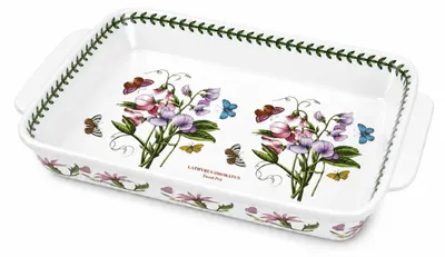 Lasagneform aus Porzellan, 38,1 x 27,9 cm, Sweet Pea Motiv