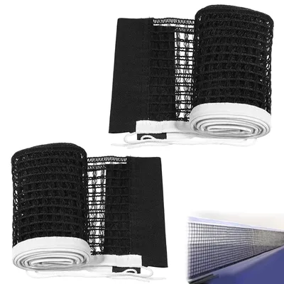 Productafbeelding van Set van 2 waterdichte tafeltennisnetten, 180 cm, zwart