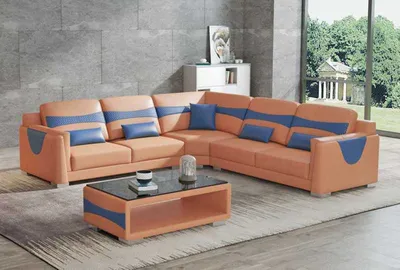 Produktbild von Orange Design Eckgarnitur Ledersofa Ecksofa L Form Couch Sofa Leder