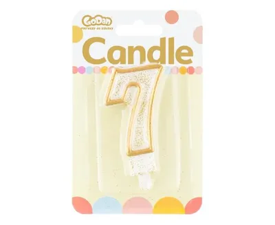Produktbild von B&C Kerzenzahl "7", Goldkontur, 1er Pack