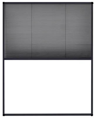 Image de vidaXL Moustiquaire plissée pour fenêtre aluminium anthracite 80x100cm