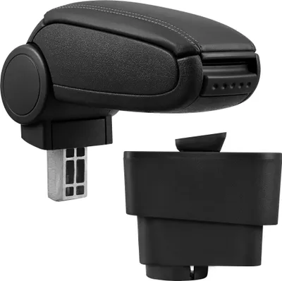 Immagine prodotto di [Bracciolo centrale, perfetto per Alfa Romeo Mito (dal 2008) - bracciolo con vano portaoggetti - rivestito - pelle artificiale - nero