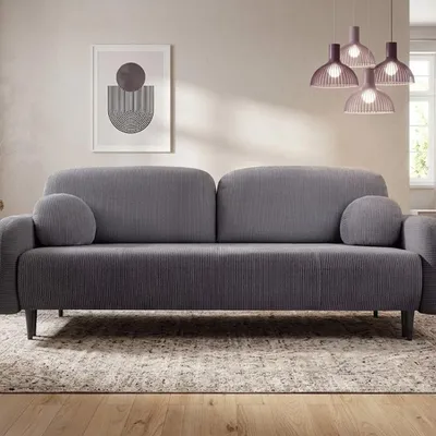 Produktbild von GOLDSTOFF Sofa 140x200cm | Sofa mit Schlaffunktion und Staurum | Bequemes und Modernes 2-Sitzer-Sofa für Wohnzimmer (Grau)