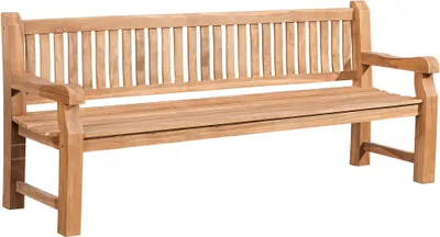 Produktbild von CLP Teakbank Jackson V2 Gartenbank mit Rückenlehne wetterfest stabil massiv teak Größe 220 cm