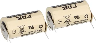 Immagine prodotto di 2x batteria FDK al litio 3V CR 14250SE-FT1 1/2AA - cella 2/1 pin ++/- passo: 7,5 mm