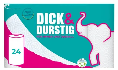 Produktbild von Hakle Dick & Durstig, 24 Rollen Haushaltstücher, 2-lagig
