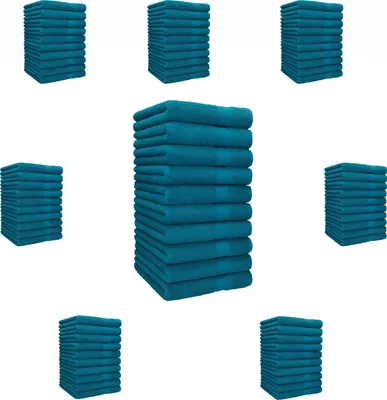 Produktbild von Betz Handtuch PALERMO - 80 Stück Handtücher 100% Baumwolle  Größe 50 x 100 cm Hotel-Qualität Farbe - petrol