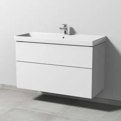 Productafbeelding van Sanipa onderkast voor keramisch wastafelblad Avento, 100 cm, met 2 lades en "push-to-open" mechanisme