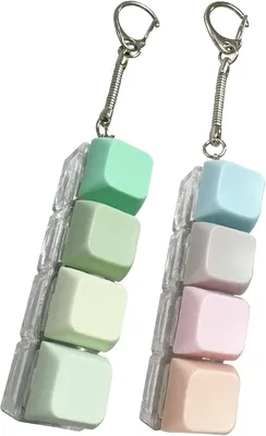 Produktbild von Schlüsselanhänger – Set mit 2 Stück – Fidget-Tastatur – Fidget-Spielzeug für Erwachsene – Fidget-Schlüsselanhänger in 4 Farben