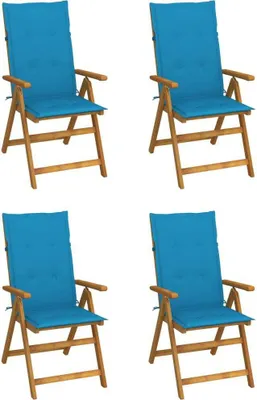 Produktbild von Hochlehner Verstellbar 4 Stk. mit Auflagen Massivholz Akazie