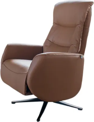 Produktbild von KAWOLA Sessel SARI Relaxsessel drehbar Leder braun